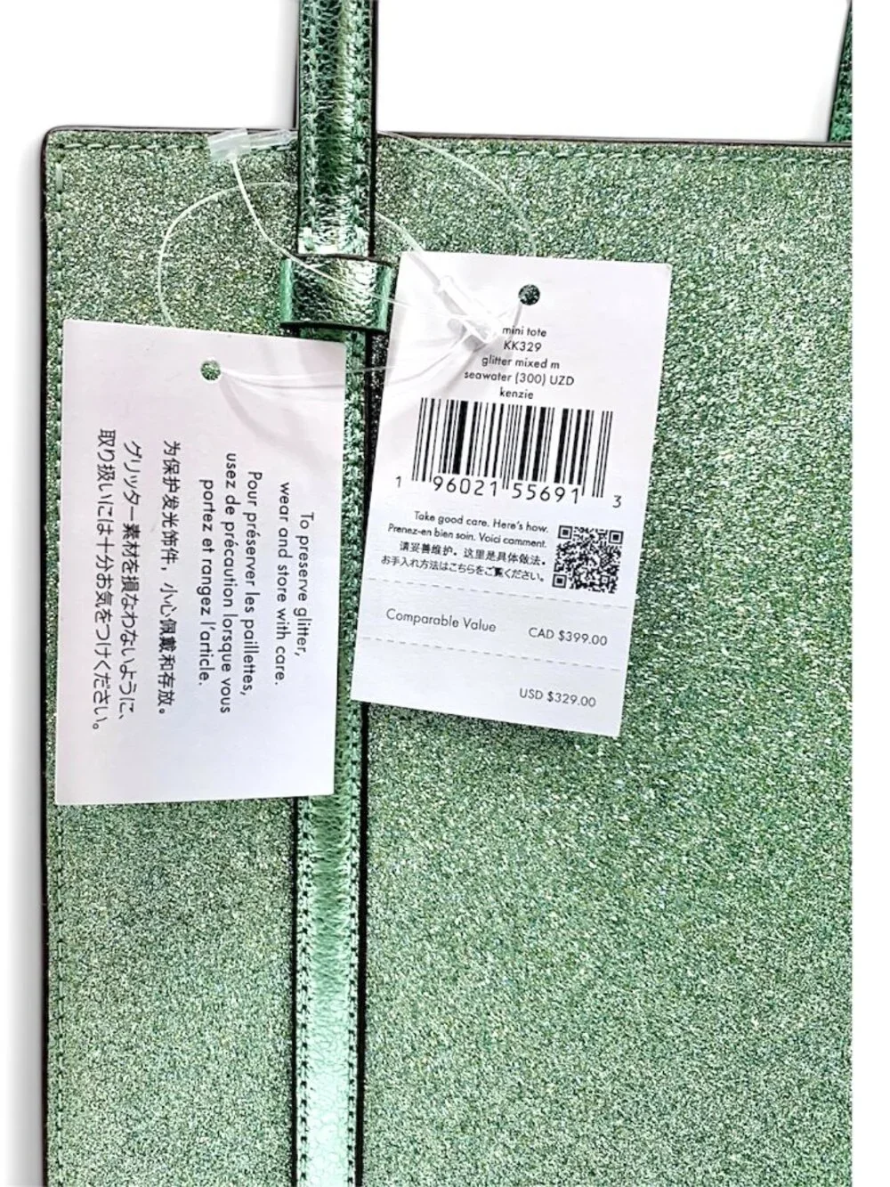 Kate Spade—Glitter Kenzie Small Crossbody Tote—Seawater *NWT*